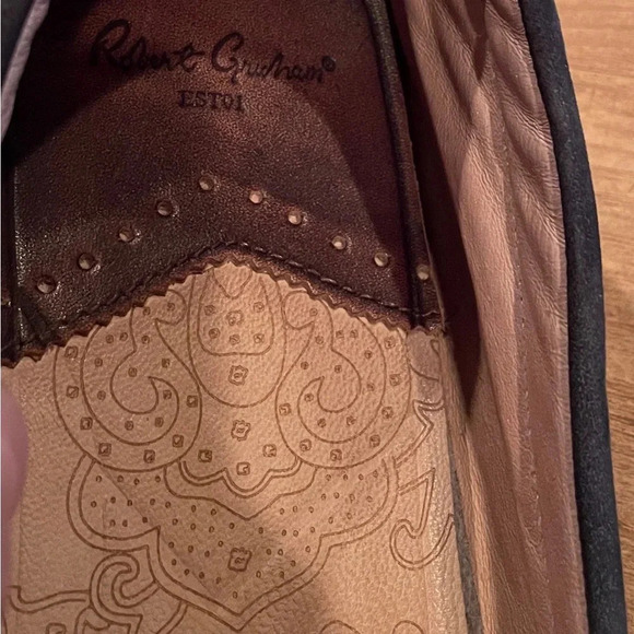 Robert Graham Brown Tan Paisley Nubuck Leather Loafers 9